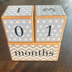 Baby Milestone Wooden Blocks
